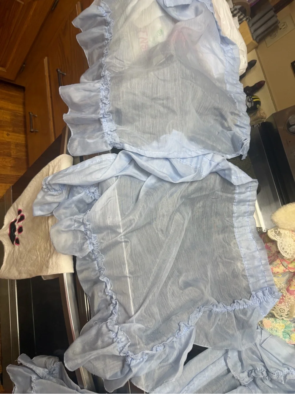 Light Blue Sheer Ruffled Curtain Panels Sears Vintage